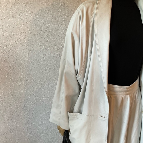 VERY RARE.SKIBOL by Canavesa  SWITZERLAND. Buttery white Italian leather suit. - Picture 3 of 16